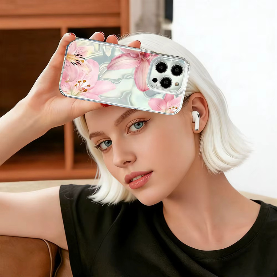 Stoßfeste Handyhülle für Xiaomi Redmi Note 15 14 13 Pro 12 11 9 8 A3 A1 15C 14C 13C mit Lilien-Blumen-Kunstdesign und koreanischem Muster in Multicolour - Bild 2