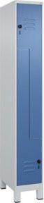 C+P Z-Spind Classic PLUS mit 2 Fächern, Füße, Sicherheits-Drehriegel, Grau/Blau, H x B x T: 195 x 30 x 50 cm - Bild 1