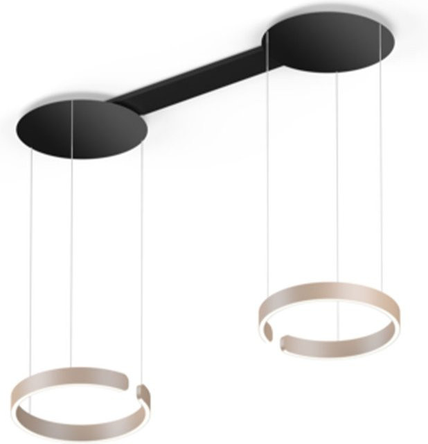 Occhio Mito sospeso due LED-Pendelleuchte in Schwarz matt und Gold, 40 LED, mit Occhio air Modul, dimmbar, für die Tischbeleuchtung - Bild 1
