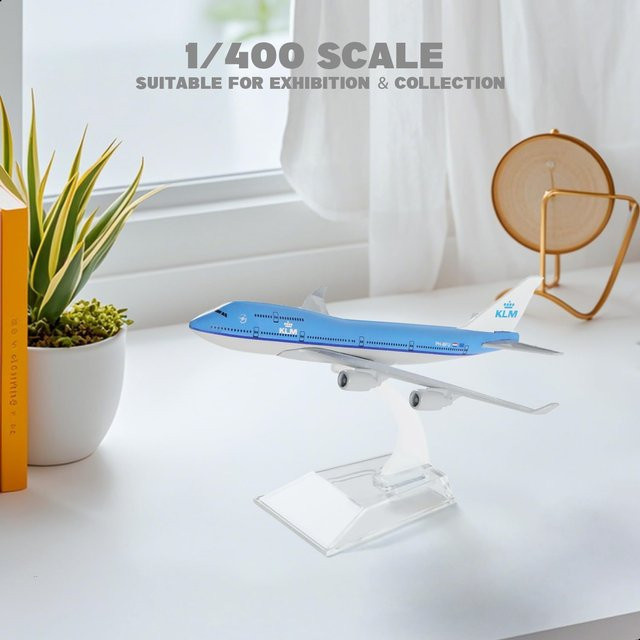 ZOCO B747 Holland KLM Airlines Modellflugzeug-Bausatz, Metall, 16cm - Bild 1