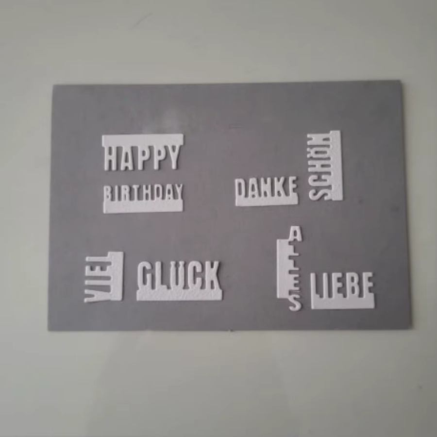 Metall-Schneidestempel mit Segensspruch für DIY Scrapbooking und Kartenbasteln in Silber - Bild 2