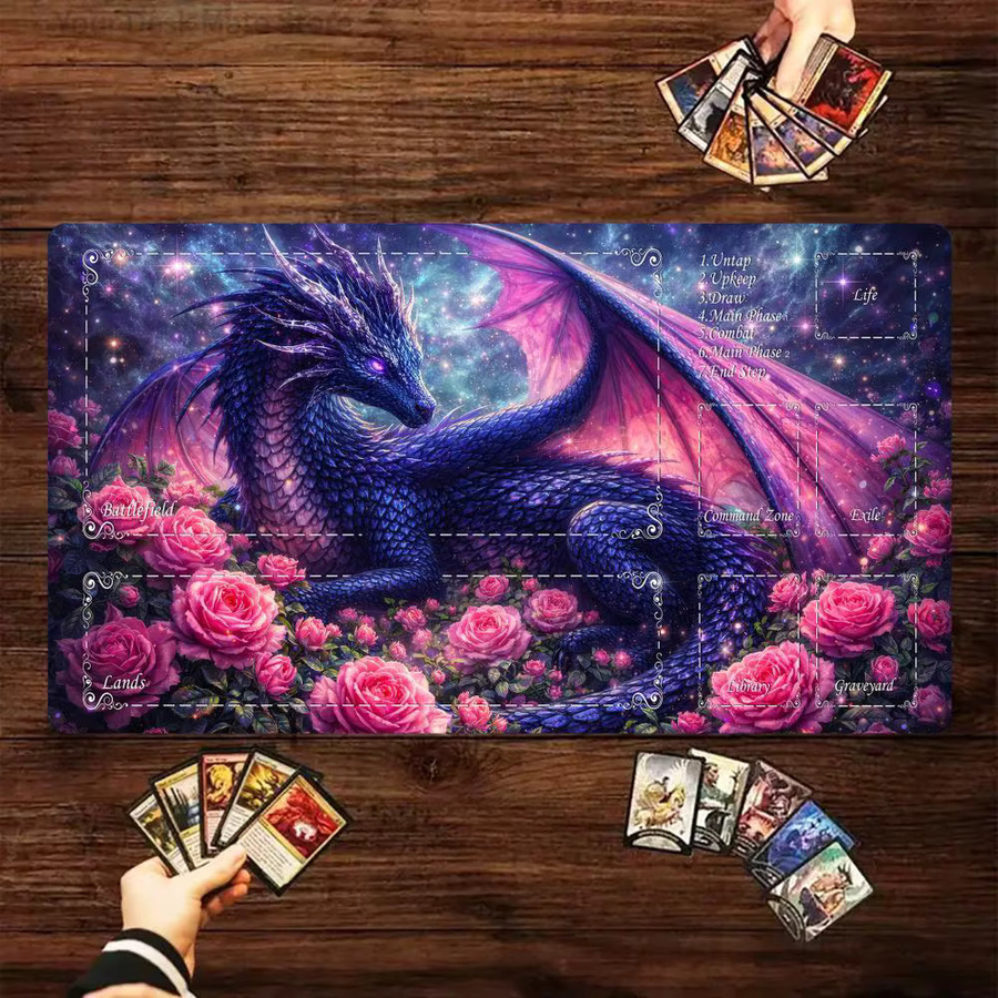 Potdemiel Purple Rose Galaxy Dragon MTG Spielmatte, Fantasy, Lila, Gummi - Bild 6