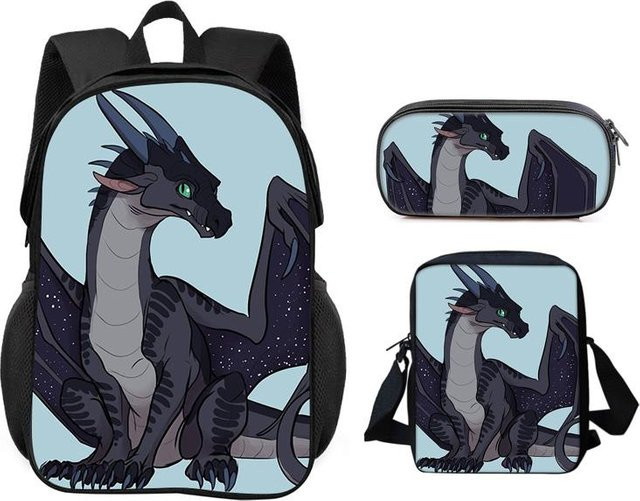 Fancy Style Studio Wings of Fire 3-teiliges Schulset mit Rucksack, Federmäppchen und Umhängetasche in Multicolour - Bild 1