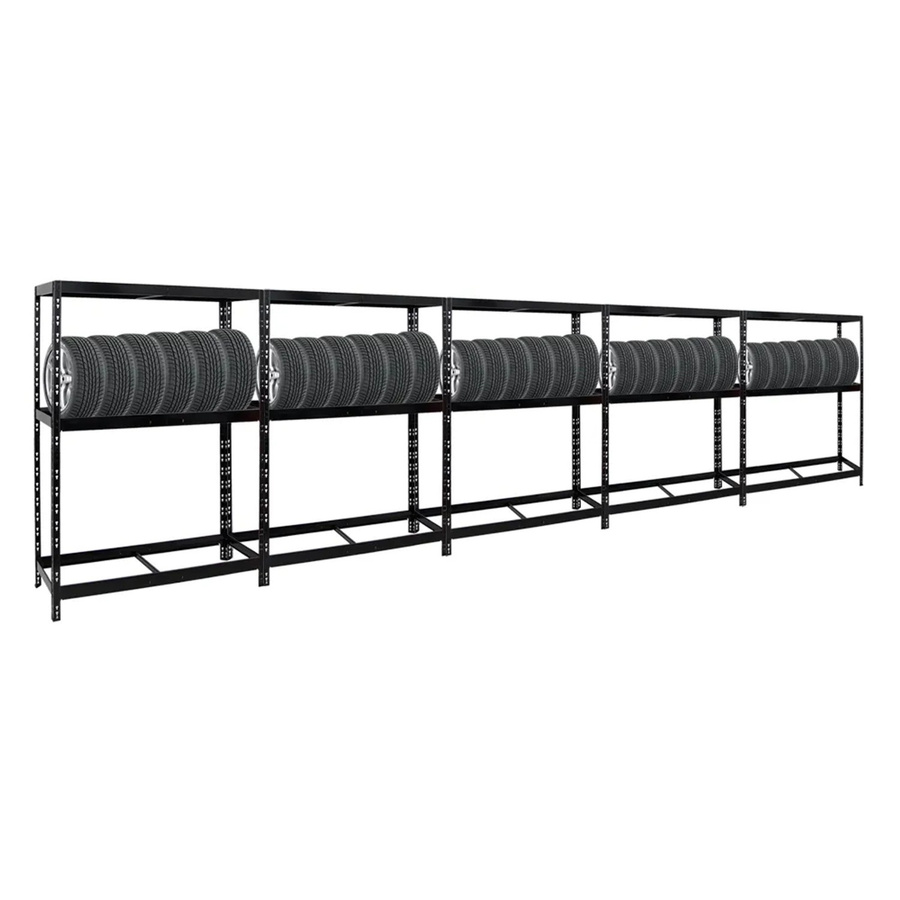 PROREGAL Reifenregal Tiger mit Fachboden, Schwarz, H x B x T: 180 x 130 x 50 cm - Bild 2