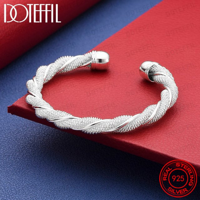 DOTEFFIL Armreif 925 Silber, geflochten, Unisex - Bild 1