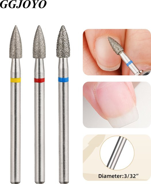 NotNoot Diamant Nagel Bohrer Bits, Hartmetall Konisch, 3 Stück - Bild 1