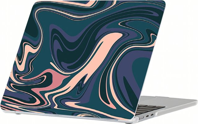 Stoßfeste Apple MacBook Laptop-Hülle mit Marmor-Swirl-Print in Multicolour für MacBook Air 13.3 A1932/A2179/A2337 und MacBook Pro 13.3 A1706/A1708 - Bild 1