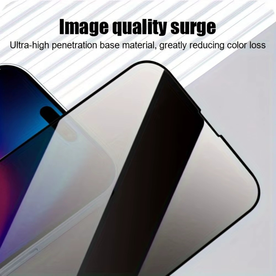 2er Set DIXSG Anti Spy Displayschutzfolie für iPhone 17 16 15 14 13 12 11 Pro Max Plus XR XS in Transparent mit staubfreier Installation - Bild 4