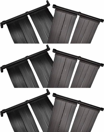 vidaXL Solar-Panel Poolheizung, 6 Stück, Schwarz, B/H: 80 x 620 cm