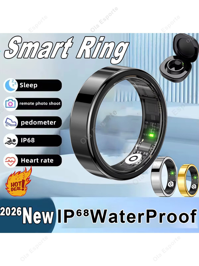 Ola Esporte Smart Ring Schwarz für Männer und Frauen mit IP68 Wasserdichtigkeit, Herzfrequenz-, Blutdruck-, Blutsauerstoff- und Schlafüberwachung sowie Multi-Sport-Modus - Bild 5