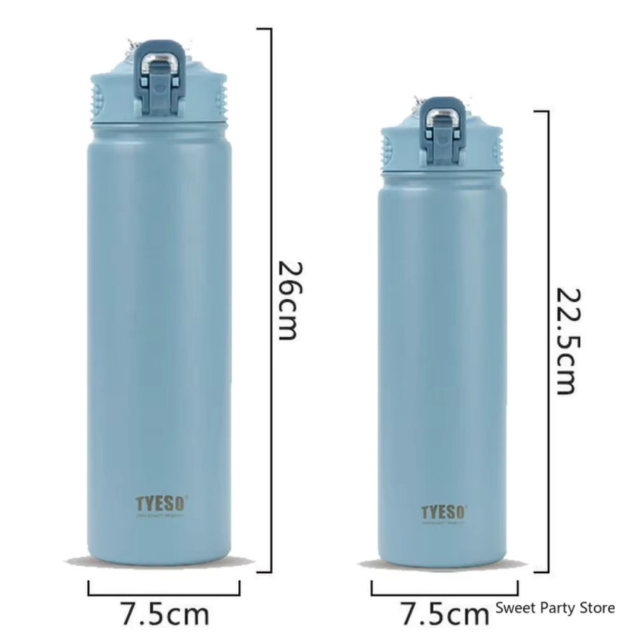 Tyeso Edelstahl-Vakuumflasche mit Strohhalm, isolierter Thermobecher in Grau, 600 ml oder 750 ml - Bild 6