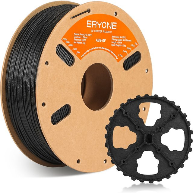 ERYONE ABS Filament mit Carbon- und Glasfaserverstärkung, 1,75 mm, 1 kg, Schwarz oder Weiß - Bild 1