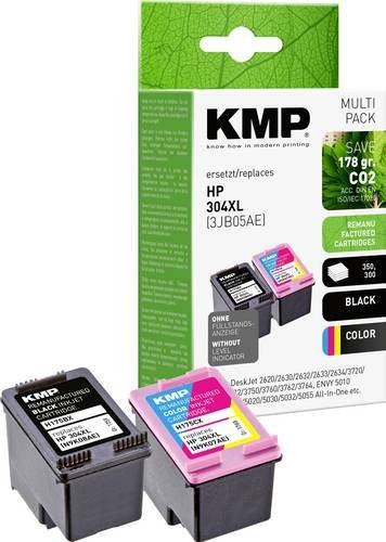 KMP Druckerpatronen Kombi-Pack kompatibel mit HP 304XL N9K08AE N9K07AE in Schwarz und Farbe - Bild 1