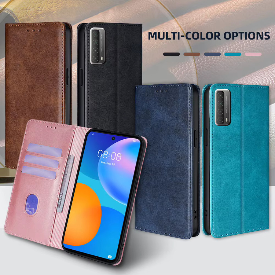 Magnetische Flip-Schutzhülle im Retro-Leder-Design für Huawei P Smart 2021, Y9S, Y7P, Y6P, Y7A, Y9A in Braun - Bild 4