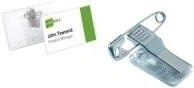 Durable Namensschild mit Kombiklemme, transparent, B: 7,5 cm, H: 4 cm, 50 Stück - Bild 1