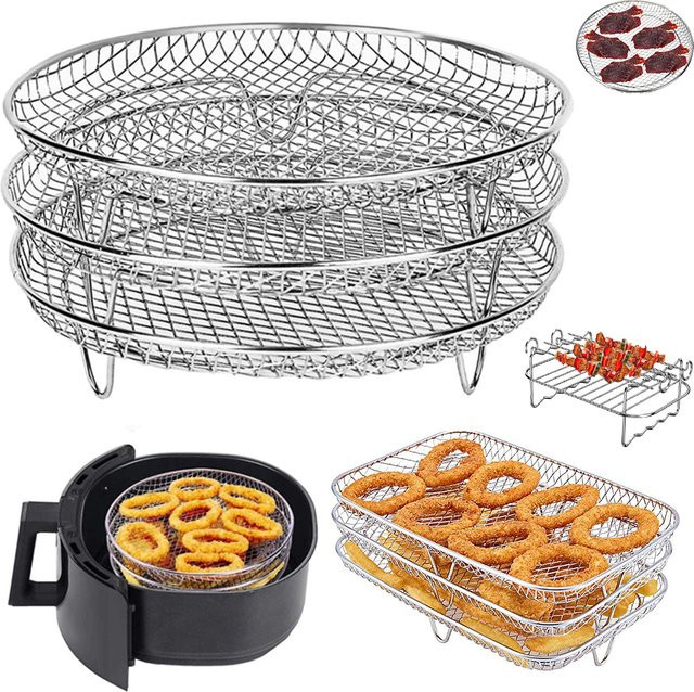Ninja Backständer aus Metall in Silber als Airfryer-Zubehör für Heißluftfritteusen und Dörrständer - Bild 1