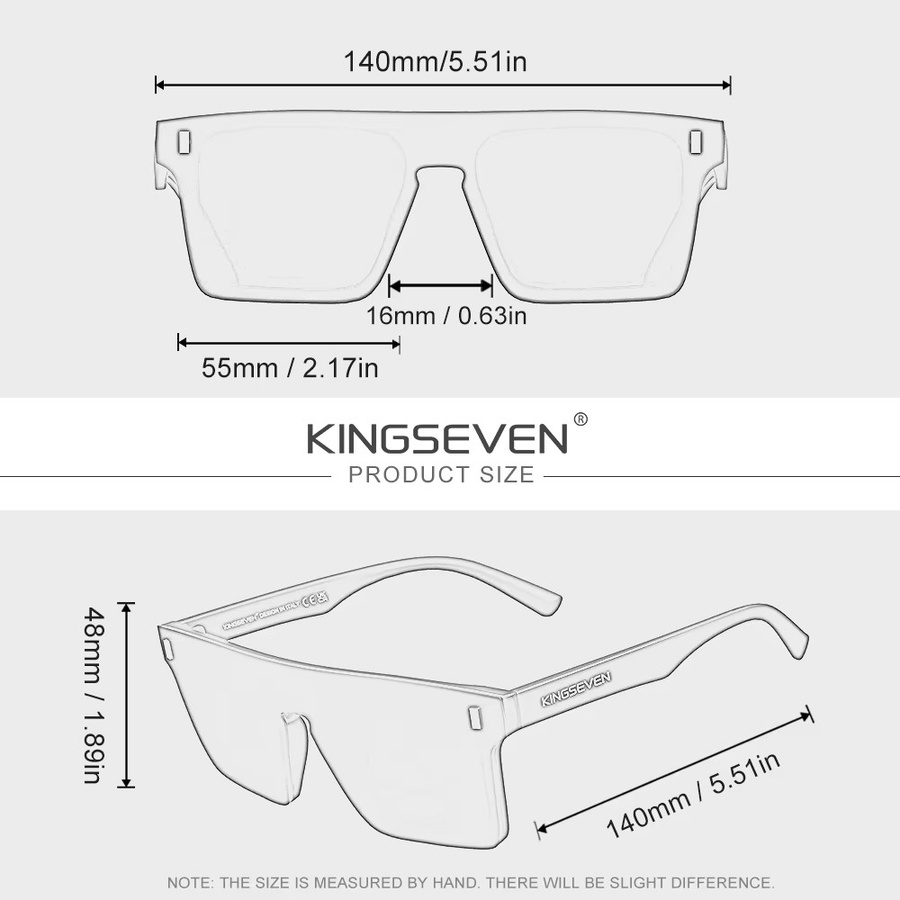 KINGSEVEN Outdoor-Sonnenbrille, randlos, polarisiert, Unisex - Bild 2
