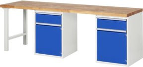 Rau Werkbank 7502A8 mit 2 Schubladen und 2 Türen, B/T/H: 250 x 70 x 84 cm - Bild 1