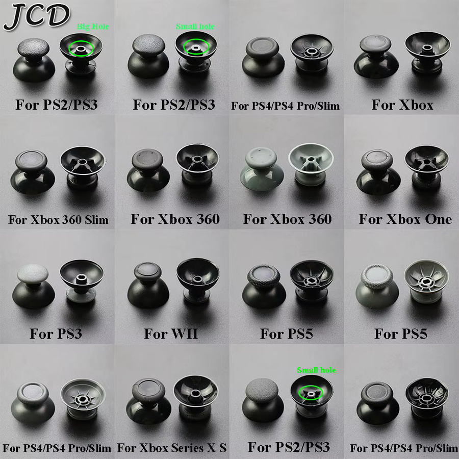 JCD 10 Stück Ersatz 3D Analog Thumbstick Kappen in Schwarz für PS2 PS3 PS4 Pro Slim PS5 und Xbox One 360 - Bild 2