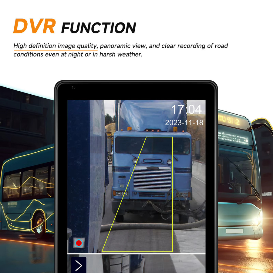 Podofo Elektronisches Rückspiegelsystem für LKW mit 10,36 Zoll HD 1080P IPS Touchscreen DVR-Recorder, Dual-Kamera, BSD Totwinkel-Erkennung und Nachtsicht, Schwarz - Bild 5
