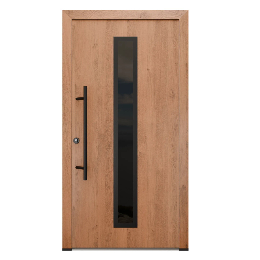 FM Türen Innentür AS68 Modell 21 Winchester Links mit Glaseinsatz und Beschläge Set, Farbe Braun, B: 100 cm, H: 200 cm - Bild 2