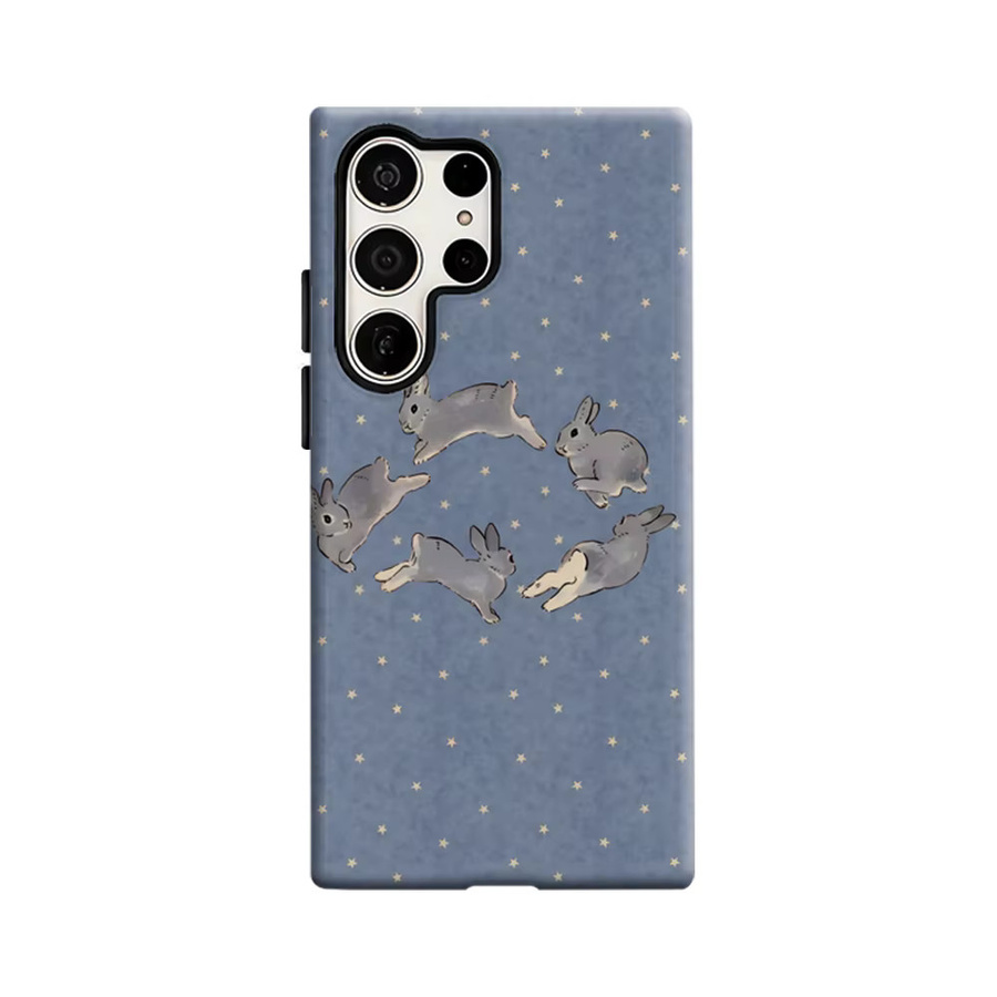 Stoßfeste Handyhülle Sternenhimmel-Hasen für Samsung Galaxy S26 S25 Ultra S24 S23 Ultra Plus in Blau - Bild 6
