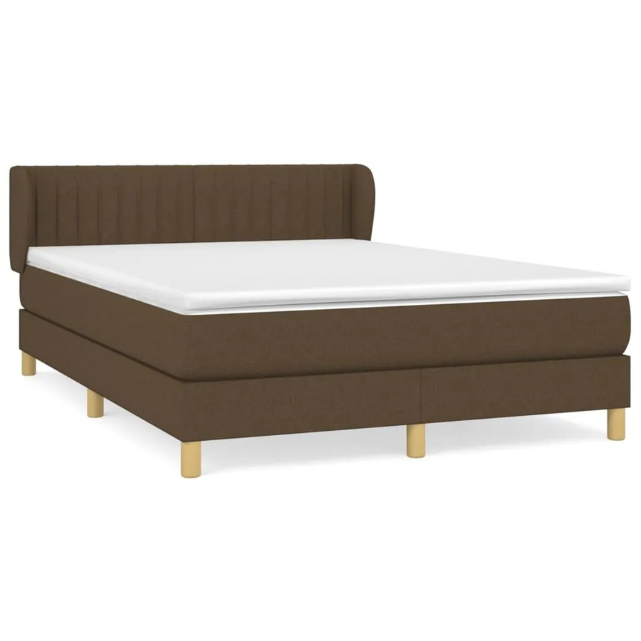 vidaXL Boxspringbett Hybrid mit Matratze und Kopfteil, Braun, B/T/H: 140 x 190 x 88 cm - Bild 2