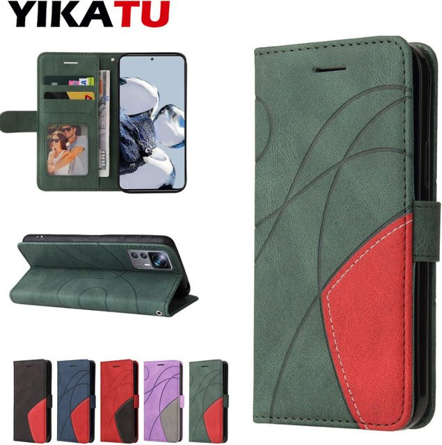 Hautfreundliche Leder-Brieftasche als Schutzhülle für Xiaomi Poco X7 X6 X5 Pro 5G X4 GT X3 NFC M7 M6 M5S M4 4G M3 mit Kartenfächern und Standfunktion in Blau und Grün - Bild 1