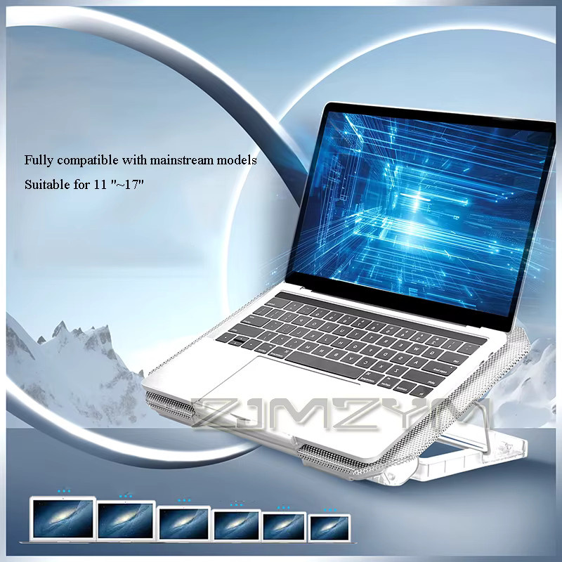 ZJMZYM Laptop-Kühler mit 2 Lüftern und einstellbarer Windgeschwindigkeit, Dual-USB-Kühlung für Notebook und Tablet - Bild 3