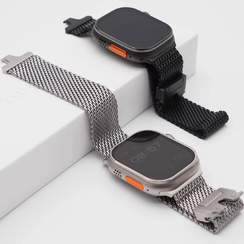 yunfook Uhrenarmband Milanese, Edelstahl, Silber, Titanfarben - Bild 3