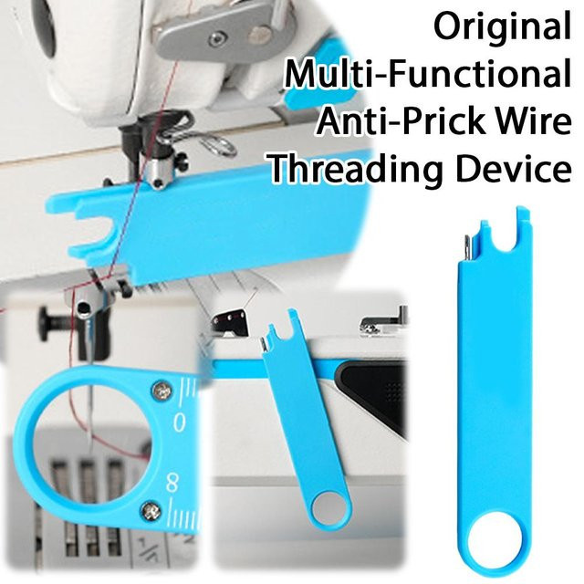 Anti-Prick Wire Nadeleinfädler mit magnetischer Absorption in Blau aus Kunststoff - Bild 1