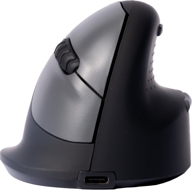 R-Go Tools HE Break Ergonomische Vertikalmaus für Rechtshänder mit Bluetooth und Pausensoftware, Größe L, Schwarz/Silber, 2500 dpi, 5 Tasten - Bild 3