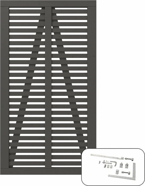Plus Einzeltor Harmoni aus Nadelholz in Umbragrau, Breite: 100 cm, Höhe: 180 cm - Bild 1