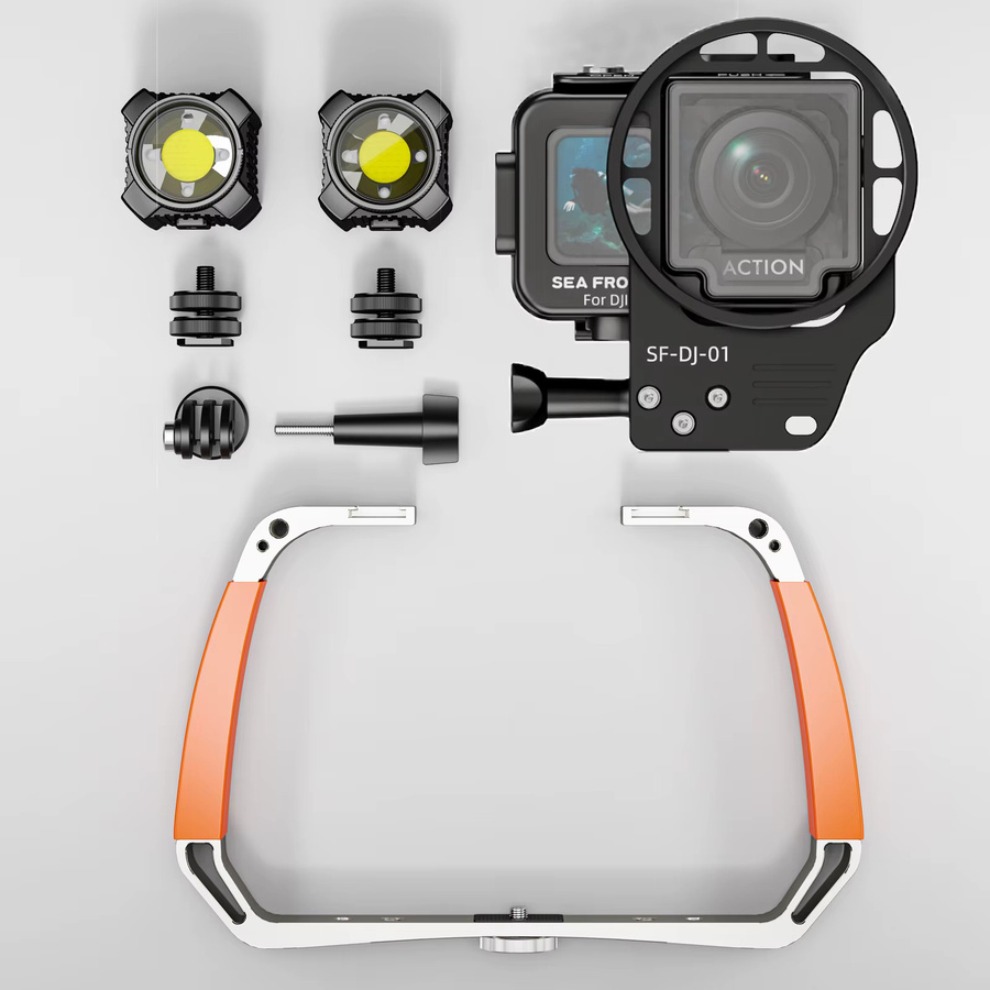 Seafrogs 5-teiliges Action Camera Set in Schwarz mit 60m Gehäuse, 67mm Filterrahmen, Halterung und Tauchlampe für Insta360 Ace Pro 2/1, GoPro 9-13 und DJI Action 3/4/5/6 - Bild 2