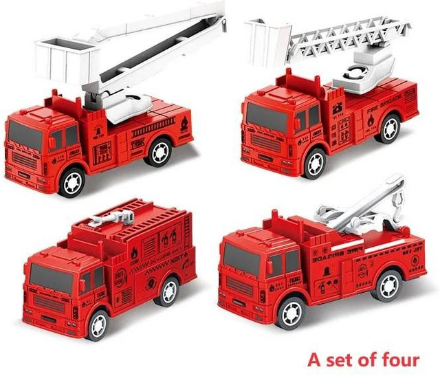 Yiran toy Feuerwehr Rückstoß-LKW Spielzeugauto 4-teiliges Set - Bild 1