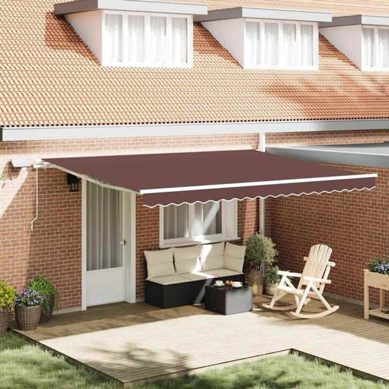 Manuelle Markise mit LED in Braun von VIDAXL, B: 450 cm, T: 300 cm - Bild 1