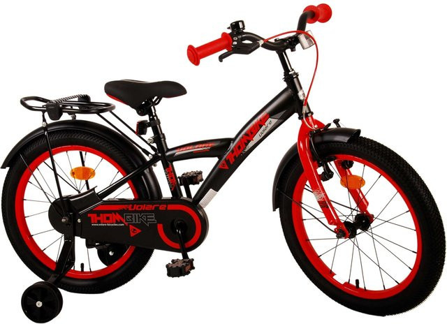 TPFSports Thombike Kinderfahrrad, 18 Zoll, Schwarz/Rot, Rücktritt + Handbremse - Bild 1