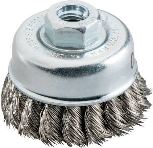 Metabo Topfbürste aus Stahl für Winkelschleifer, gezopft, Farbe: Silber, Durchmesser: 65 mm, Breite: 0,35 mm, M 14 Gewinde, 50 Stück - Bild 1