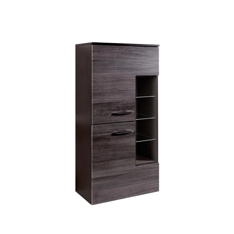 Premium Living Midischrank Florida in Grau mit Soft-Close-Türen und offenen Regalfächern, B/T/H: 65 x 35 x 130 cm - Bild 2