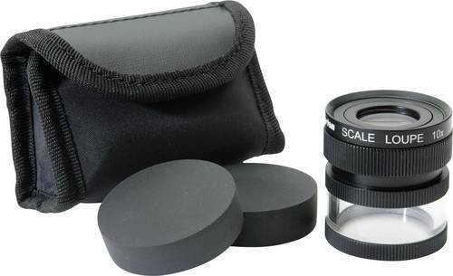 Ideal Tek M12102 Handlupe mit Messskala in Schwarz, 10-fache Vergrößerung, Linsendurchmesser: 1,9 cm - Bild 1