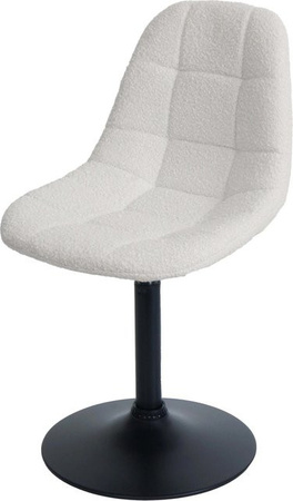 CHEFGASTRO Esszimmerstuhl mit 360 Grad Drehsitz aus Bouclé-Stoff in Creme, Höhe: 83 cm, Breite: 47 cm, Tiefe: 43 cm, Sitzhöhe: 47 cm