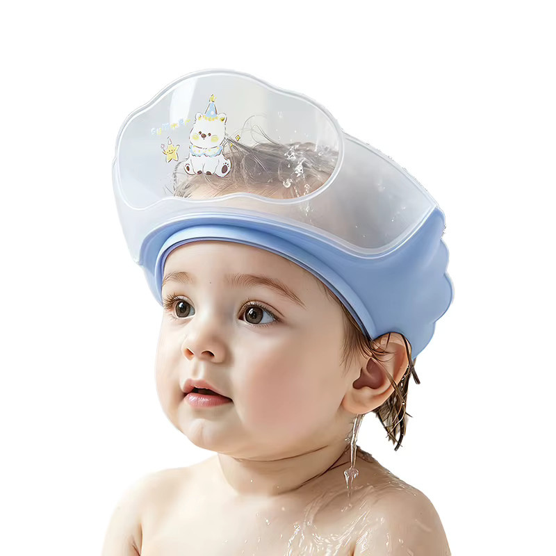 AIBEDILA Baby-Shampoo-Kappe mit Gehörschutz und verstellbarer Duschmütze für Kinder in Pink oder Blau - Bild 2