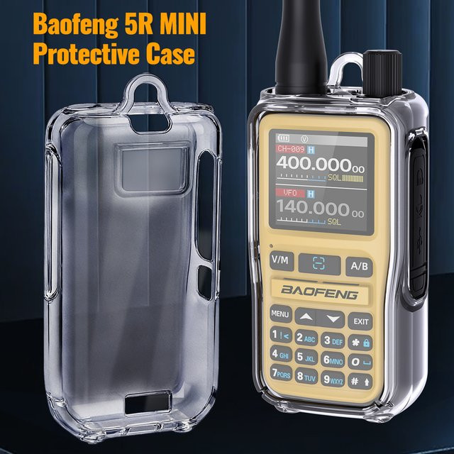 Baofeng 5R Mini Walkie Talkie Transparente Schutzhülle aus TPU-Softcase in Transparent und Grau - Bild 1