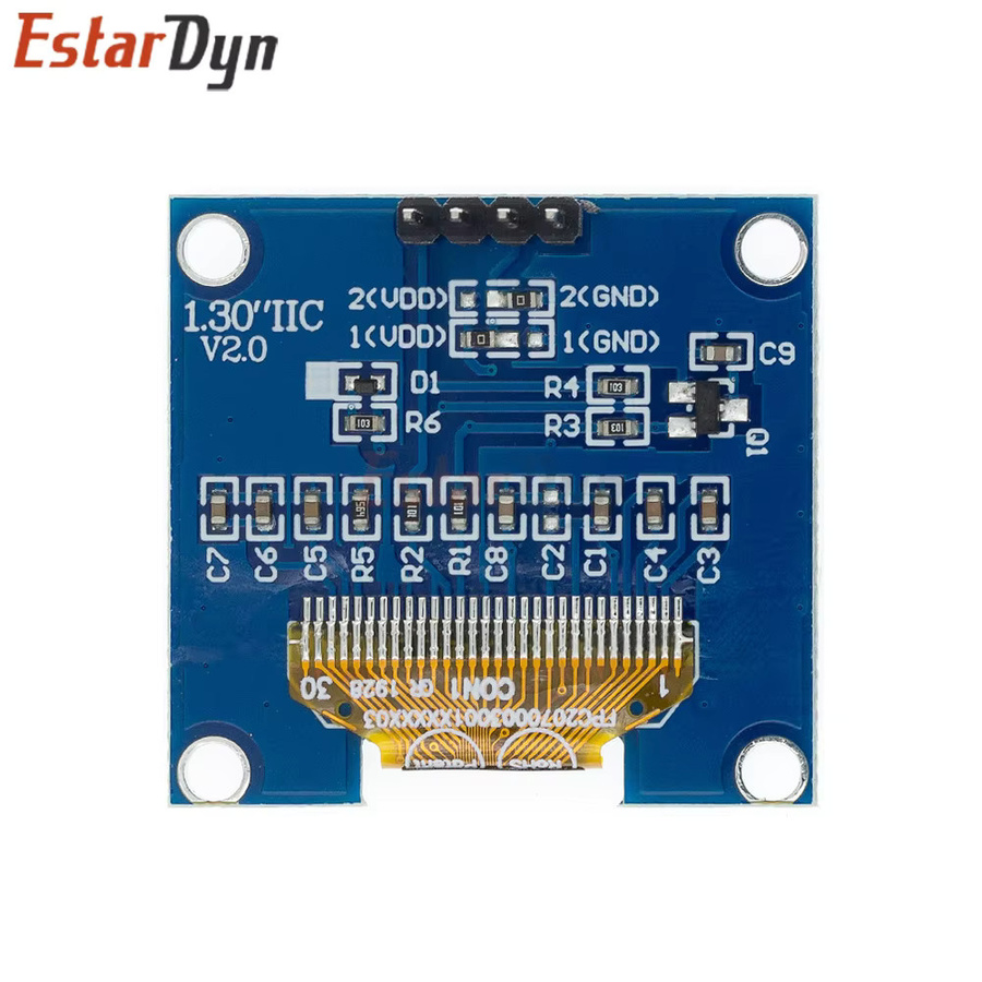 Estardyn OLED LCD Display Modul SH1106 1,3 Zoll 128x64 IIC I2C SPI Breakout Board in Weiß/Blau - Bild 1