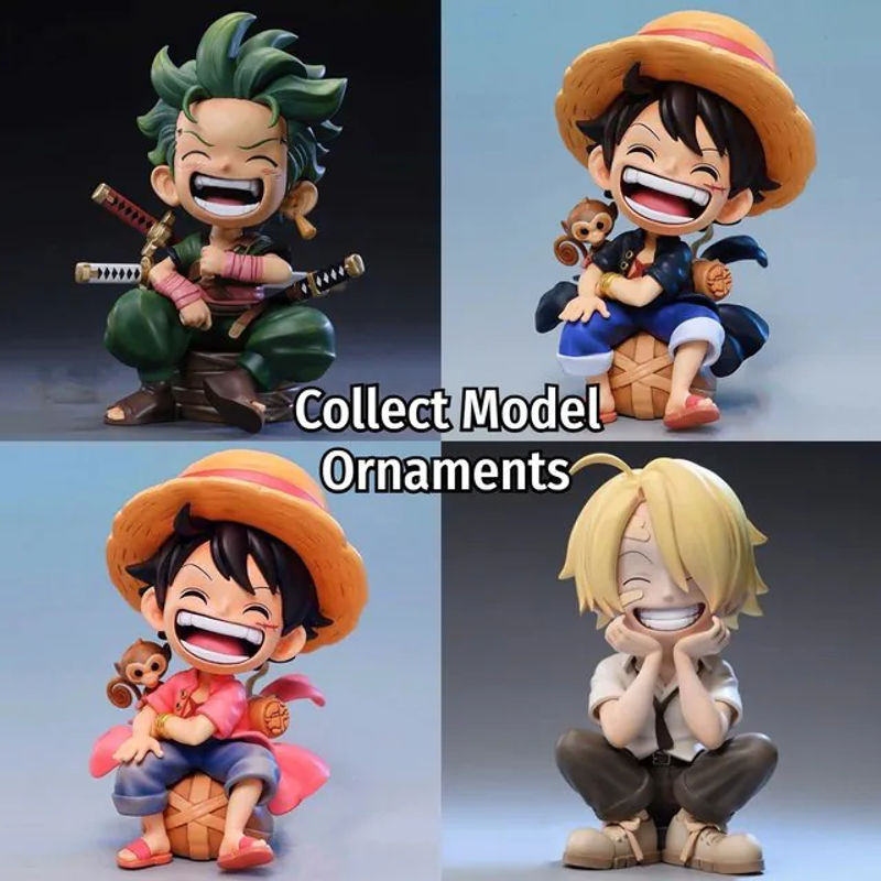 Bandai One Piece Anime Mini-Figuren Q-Version Luffy Zoro Sanji Yamato Ace mehrfarbig aus Kunststoff - Bild 1