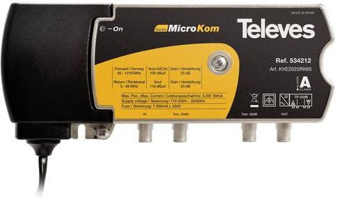 Televes KVE2025RK65 Kabel-TV Verstärker in Schwarz - Bild 1