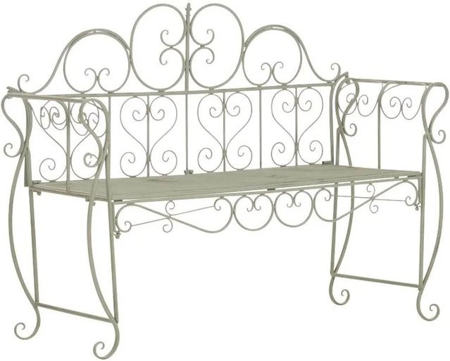 DELUKE Gartenbank LENAR aus Metall in Grün im Jugendstil für Garten und Terrasse, B/T/H: 128 x 46 x 94 cm - Bild 1