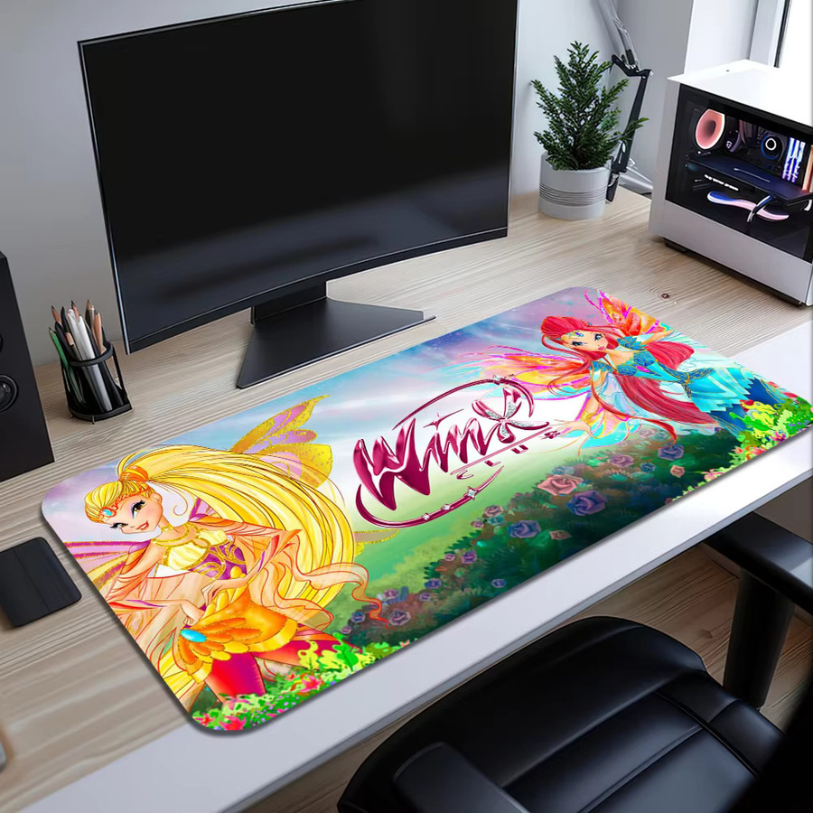 Großes Club Lockedge Mauspad mit Winx Cartoon Design, rutschfeste und verdickte Schreibunterlage für Gaming und Büro, Mehrfarbig - Bild 3