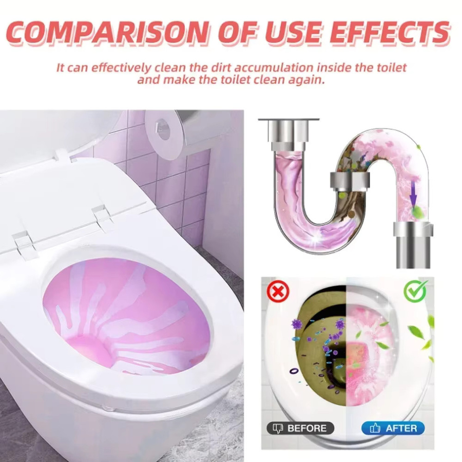 Amagi Toiletten-Reinigungs-Brausetabletten zur Entfernung von Urinflecken und gelbem Schmutz, Pink - Bild 2