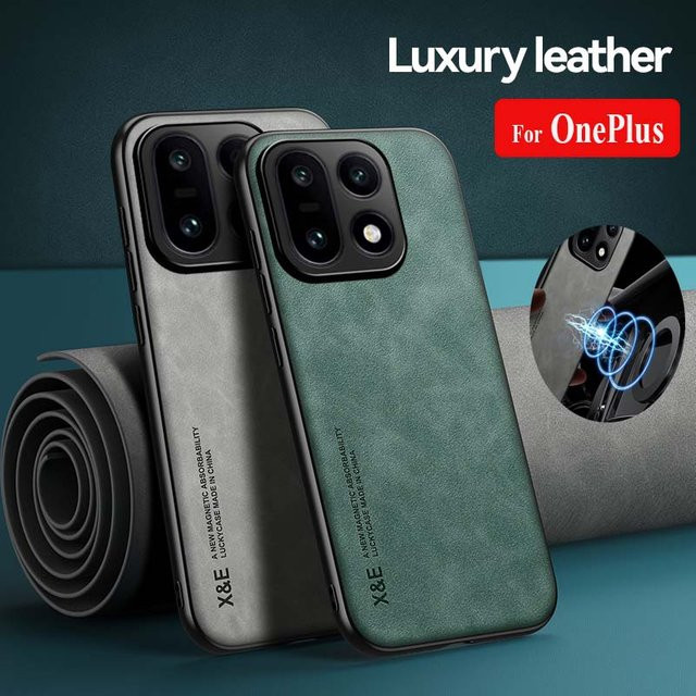 Stoßfeste Magnetische Schutzhülle für OnePlus 15 13 13R 13T ACE6 6T und Nord5 CE5 mit Auto-Halterung in Blau und Grau - Bild 1